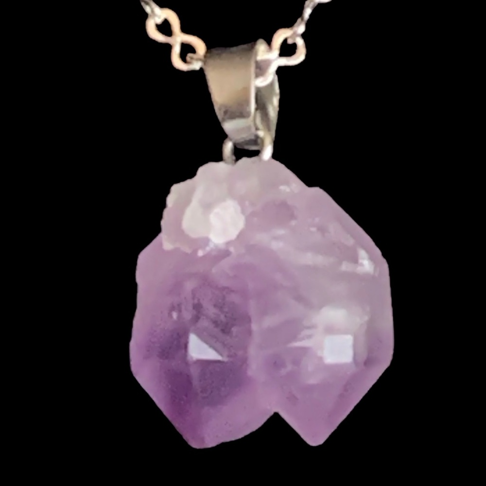Double Terminated Natural Amethyst Necklace
